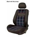 TAILORED SEAT COVERS CHECKERED TARTAN FABRIC PU LEATHER ON SIDE