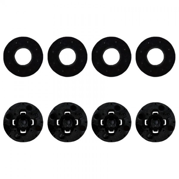 Κουμπώματα στρογγυλά μαύρα σετ για Fiat 4τμχ