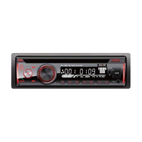 ΡΑΔΙΟ GEAR GR-3249BT CD/FM/USB/SD/MP3/BLUETHOOTH 4x60W GEAR ΜΕ REMOTE CONTROL (ΚΟΚΚΙΝΟΣ ΦΩΤΙΣΜΟΣ) 